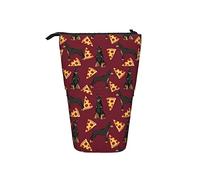 BAAROO Dobermann - Estuche para lápices con cremallera telescópica, diseño de perro, comida para pizza, color rojo, color, 5.0cm*10.5cm*20.5cm, Estuche para lápices