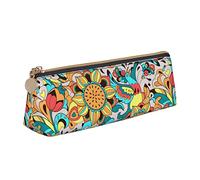 BAAROO Estuche abstracto colorido con pájaro girasol con cremallera duradera portátil bolsa de almacenamiento de oficina soporte de artículos de tocador de viaje para mujeres y hombres, #441
