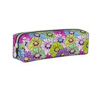 BAAROO Estuche abstracto colorido de flores con cremallera, duradero, portátil, bolsa de almacenamiento de oficina, soporte de artículos de tocador de viaje para mujeres y hombres, #801