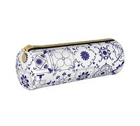 BAAROO Estuche azul mexicano tradicional con estampado de azulejos con cremallera, bolsa portátil duradera para bolígrafos, bolsa de almacenamiento de oficina, soporte de aseo de viaje para mujeres y