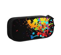 BAAROO Estuche colorido abstracto líquido con compartimentos para bolígrafos, bolsa de maquillaje multifuncional, organizador de papelería de almacenamiento grande con cremallera para viajes de