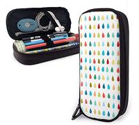 BAAROO Estuche de cuero blanco con texto en inglés "Straight as The rain on a White Leather Pencil Case, Large Capacity, Pen Case, Pencil Case, color, 5.0cm*10.5cm*20.5cm, Estuche para lápices