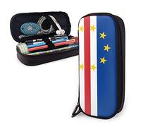 BAAROO Estuche de cuero con diseño de bandera de Cabo Verde, bolsa de alta capacidad, organizador de escritorio duradero, estuche divertido para la escuela, secundaria, St, color, 5.0cm*10.5cm*20.5cm,