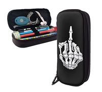 BAAROO Estuche de cuero con diseño de mano que apunta a ti, bolsa para bolígrafos, bolsa para lápices, organizador de papelería con cremallera, caja de almacenamiento para maquillaje B, color,