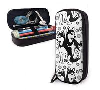 BAAROO Estuche de cuero divertido dragón barbudo lagartos animal negro bolsa de lápices duradera organizador de papelería divertido caja organizadora para Adul, color, 5.0cm*10.5cm*20.5cm, Estuche