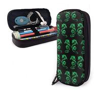 BAAROO Estuche de cuero para lápices, diseño de dragones verdes de galaxia, papelería escolar, estuche duradero de gran capacidad para oficina y escuela, color, 5.0cm*10.5cm*20.5cm, Estuche para