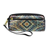 BAAROO Estuche de cuero para lápices, estuche organizador de escritorio, mandalas bohemias florales, vintage, paquete de almacenamiento de lápices, #336, 21x10.5x5cm