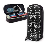 BAAROO Estuche de cuero para lápices, hipopótamo, hipopótamo, con gafas de sol, bolsa de lápices de gran capacidad, organizador divertido de gran capacidad P, color, 5.0cm*10.5cm*20.5cm, Estuche para