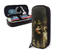 BAAROO Estuche de cuero para lápices The Night Watch Rembrandt Box Organizador de escritorio duradero, papelería escolar divertida para la universidad A, color, 5.0cm*10.5cm*20.5cm, Estuche para