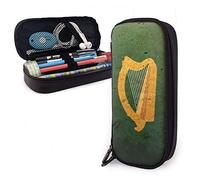 BAAROO Estuche de cuero The Irish Harpnon Box Organizador con cremallera Organizador de escritorio divertido papelería escolar para estudiantes adultos, color, 5.0cm*10.5cm*20.5cm, Estuche para