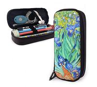 BAAROO Estuche de cuero Van Gogh Irises Flores Pintura Arte Escritorio Organizador Gran Capacidad Papelería Organizador Divertido Caja Organizador fo, color, 5.0cm*10.5cm*20.5cm, Estuche para lápices