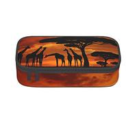 BAAROO Estuche de gran capacidad para niñas y niños, diseño de jirafa bajo el árbol en África, color, 5.0cm*10.5cm*20.5cm, Estuche para lápices