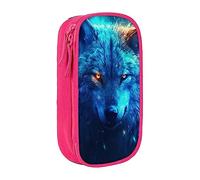 BAAROO Estuche de lápices con cremallera de galaxia azul lobo fantasía, bolsa de papelería de gran capacidad, adecuado para la escuela, oficina, niños y niñas, color, 5.0cm*10.5cm*20.5cm, Estuche para lápices