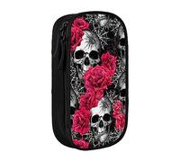 BAAROO Estuche de lápices con cremallera de telaraña de flores de gran capacidad adecuado para la escuela, oficina, niños y niñas, color, 5.0cm*10.5cm*20.5cm, Estuche para lápices