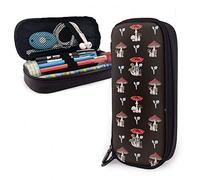 BAAROO Estuche de lápices con diferentes patrones de hongos, bolsa de almacenamiento de bolígrafos de gran capacidad, organizador de papelería de cuero con, color, 5.0cm*10.5cm*20.5cm, Estuche para lápices