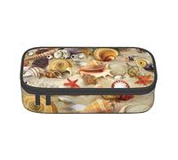 BAAROO Estuche de lápices de conchas de playa de gran capacidad para niñas y niños, estuche de poliéster con impresión escolar y oficina, color, 5.0cm*10.5cm*20.5cm, Estuche para lápices