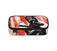 BAAROO Estuche de lápices de guerrero japonés de gran capacidad, bolsa de papelería de oficina, bolsa de cosméticos con compartimentos para niñas B, color, 5.0cm*10.5cm*20.5cm, Estuche para lápices