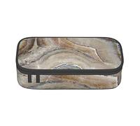 BAAROO Estuche de papelería con estampado de piedra de ónix azul pálido, duradero, con compartimento con cremallera, estuche portátil de gran capacidad, color, 5.0cm*10.5cm*20.5cm, Estuche para
