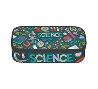 BAAROO Estuche de papelería duradero con diseño de dibujos animados con tema de ciencia de dibujos animados con compartimento con cremallera, estuche portátil de gran capacidad, color, 5.0cm*10.5cm*20.5cm, Estuche para lápices