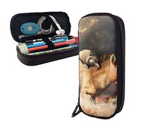 BAAROO Estuche de piel con diseño de lobos grises y gran capacidad, organizador de papelería con cremallera, color, 5.0cm*10.5cm*20.5cm, Estuche para lápices
