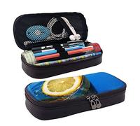 BAAROO Estuche de piel con estampado de flores de cerezo de una noche oscura, estuche para lápices para niñas y niños, adolescentes y mujeres, M, color, 5.0cm*10.5cm*20.5cm, Estuche para lápices
