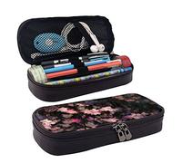BAAROO Estuche de piel con estampado de flores de cerezo de una noche oscura, estuche para lápices para niñas y niños, adolescentes, mujeres y hombres, color, 5.0cm*10.5cm*20.5cm, Estuche para lápices