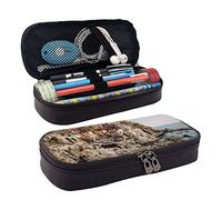 BAAROO Estuche de piel con estampado de flores de cerezo de una noche oscura, estuche para lápices para niñas y niños, adolescentes y mujeres, M, color, 5.0cm*10.5cm*20.5cm, Estuche para lápices