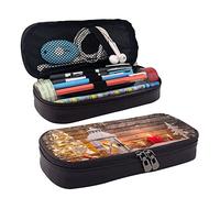 BAAROO Estuche de piel con estampado de flores de cerezo de una noche oscura, estuche para lápices para niñas y niños, adolescentes y mujeres, M, color, 5.0cm*10.5cm*20.5cm, Estuche para lápices