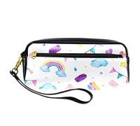 BAAROO Estuche de piel sintética para lápices, acuarela, unicornio, mágico, lindo helado, bolsa para la escuela, el trabajo y la oficina, color, 5.0cm*10.5cm*20.5cm, Estuche para lápices