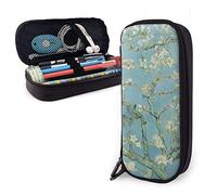 BAAROO Estuche de piel Van Gogh con diseño de almendra, organizador de escritorio, duradero, para escuela, papelería, divertido estuche para adultos y niñas, color, 5.0cm*10.5cm*20.5cm, Estuche para