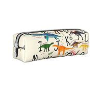 BAAROO Estuche educativo con diseño de letras del alfabeto, dinosaurio, con cremallera, duradero, portátil, bolsa de almacenamiento de oficina, soporte de artículos de tocador de viaje para mujeres y