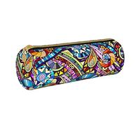 BAAROO Estuche étnico tribal de mosaico con cremallera, duradero, portátil, bolsa de almacenamiento de oficina, soporte de artículos de tocador de viaje para mujeres y hombres, #17