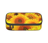 BAAROO Estuche grande con diseño de girasol amarillo, bolsa de maquillaje multicapa con bonito estampado para mujeres y hombres, color, 5.0cm*10.5cm*20.5cm, Estuche para lápices