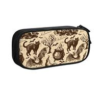 BAAROO Estuche grande con diseño de sombrero de bruja con 2 compartimentos, estuche para lápices, bolsa organizadora para niñas, niños, estudiantes, escuela, oficina, Col, color, 5.0cm*10.5cm*20.5cm,