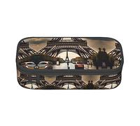 BAAROO Estuche grande de la Torre Eiffel de Paris Street, estuche para lápices con compartimentos con cremallera, bolsa de papelería, estuche para bolígrafos para oficina, #288, 21x10.5x5cm
