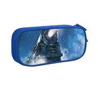 BAAROO Estuche grande para lápices con 2 compartimentos, ideal para organizar el invierno, Navidad, nieve, noche, tren ferroviario, color, 5.0cm*10.5cm*20.5cm, Estuche para lápices