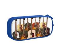 BAAROO Estuche grande para lápices de guitarra con 2 compartimentos, estuche para lápices, bolsa organizadora para niñas, niños, estudiantes, escuela, oficina, Colle, color, 5.0cm*10.5cm*20.5cm, Estuche para lápices