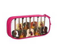 BAAROO Estuche grande para lápices de guitarra con 2 compartimentos, estuche para lápices, bolsa organizadora para niñas, niños, estudiantes, escuela, oficina, Colle, color, 5.0cm*10.5cm*20.5cm,