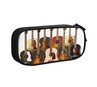 BAAROO Estuche grande para lápices de guitarra con 2 compartimentos, estuche para lápices, bolsa organizadora para niñas, niños, estudiantes, escuela, oficina, Colle, color, 5.0cm*10.5cm*20.5cm,
