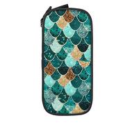 BAAROO Estuche grande para lápices Mer-Maid con impresión de escamas de peces, bolsa de maquillaje de gran capacidad, organizador de papelería personalizado, color, 5.0cm*10.5cm*20.5cm, Estuche para