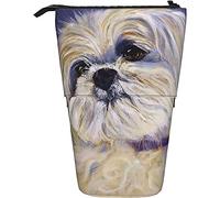 BAAROO Estuche para lápices blanco Shih Tzu Dog Art Lindo Telescópico Bolsa de lápices de gran capacidad Bolsa de lápiz telescópico personalizado Ca, color, 5.0cm*10.5cm*20.5cm, Estuche para lápices
