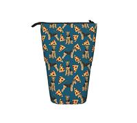 BAAROO Estuche para lápices, comida para pizza, perro, azul, lindo, bolsa de maquillaje, bolsa ligera para cosméticos, bolsa portátil para lápices para la universidad, Bo, color, 5.0cm*10.5cm*20.5cm,