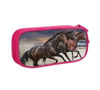 BAAROO Estuche para lápices con diseño de caballos corriendo a galope a lo largo para niñas y niños, bolsa grande para lápices, organizador de papelería escolar C, color, 5.0cm*10.5cm*20.5cm, Estuche