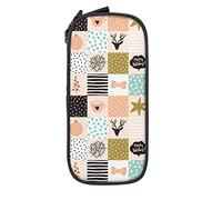 BAAROO Estuche para lápices con diseño de ciervo de nieve y estrella, de gran capacidad, duradero, bolsa de almacenamiento para bolígrafos con cremallera, estuche de papelería, color, 5.0cm*10.5cm*20.5cm, Estuche para lápices
