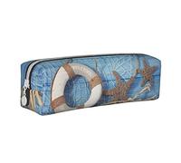 BAAROO Estuche para lápices con diseño de estrella de mar, bolsa de maquillaje con cremallera de piel para mujeres y hombres, color, 5.0cm*10.5cm*20.5cm, Estuche para lápices