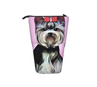 BAAROO Estuche para lápices con lazo Yorkshire Terrier taza de té perro lindo cosméticos bolsa personalizada vertical lápiz caso impresión telescópica, color, 5.0cm*10.5cm*20.5cm, Estuche para lápices