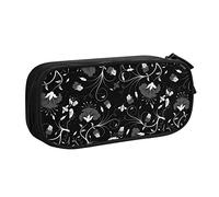 BAAROO Estuche para lápices con patrón floral abstracto, compartimentos para bolígrafos, multifuncional, bolsa de maquillaje, organizador de papelería de almacenamiento grande con cremallera para