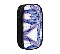 BAAROO Estuche para lápices de alta capacidad con estampado de flores abstractas azules, estuche organizador duradero, para hombres y mujeres, color, 5.0cm*10.5cm*20.5cm, Estuche para lápices