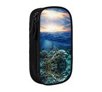 BAAROO Estuche para lápices de alta capacidad con estampado de tortuga marina flotando hacia arriba y sobre coral, estuche organizador duradero, para hombres W, color, 5.0cm*10.5cm*20.5cm, Estuche para lápices