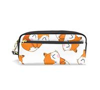 BAAROO Estuche para lápices de alta capacidad con patrón de zorro, estuche organizador de cuero, bolsa de papelería portátil con asa y anillo de fácil agarre, #789, 21x9.5x5cm